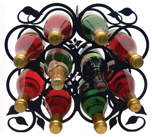 Wrought Iron Leaf Wine Rack Mediterranean Wine Racks milwaukee