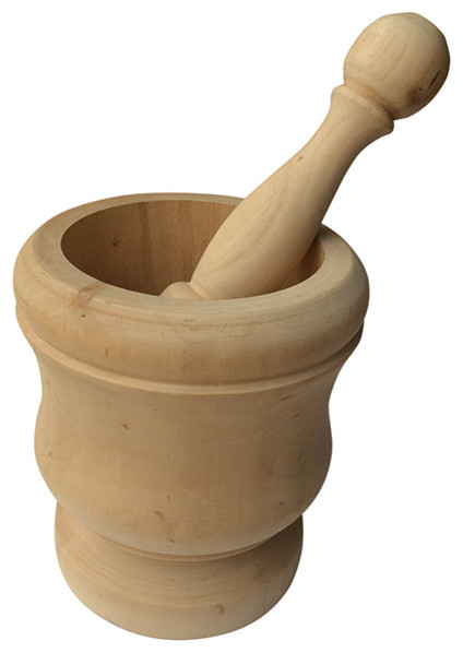 Beechwood Mortar and Pestle Size Small - Traditional - Mortar And
