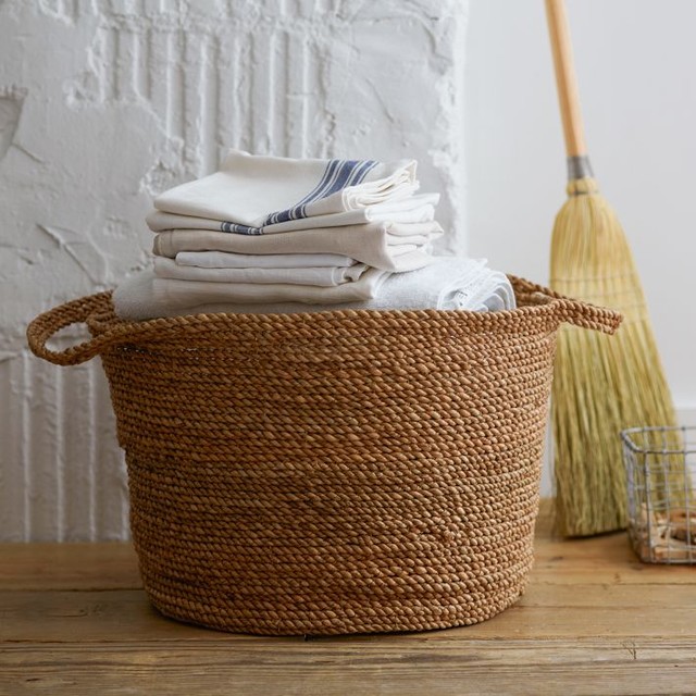 Coiled Rope Laundry Basket Contemporary Hampers by West Elm