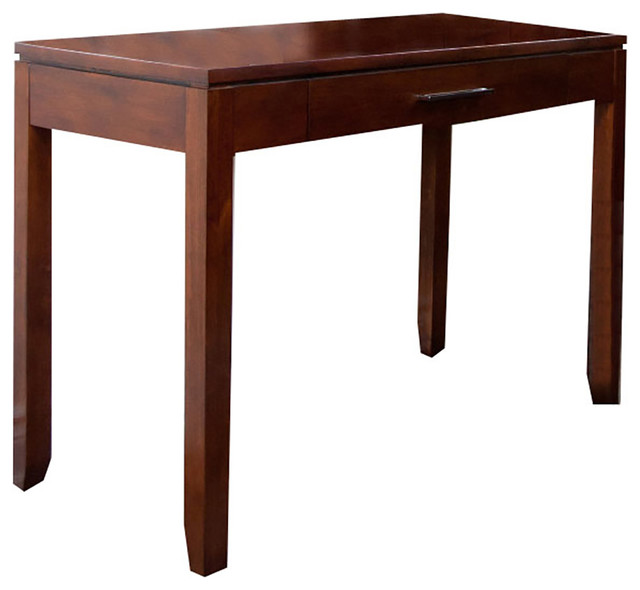 Cosmopolitan 42 inch wide Office Desk in Auburn Brown Contemporary