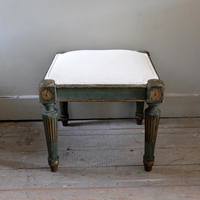 Antique Late 19th Century Italian Footstool Rustic Footstools And