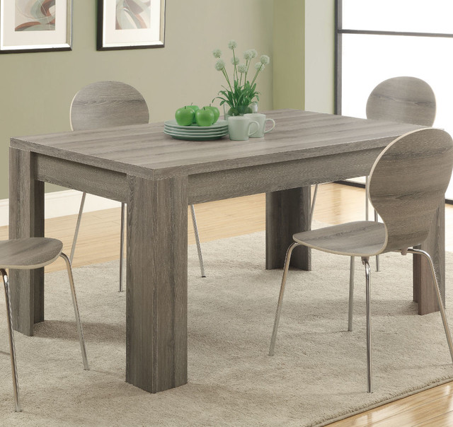 Dark Taupe Reclaimed-Look 36" x 60" Dining Table - Modern - Dining Tables