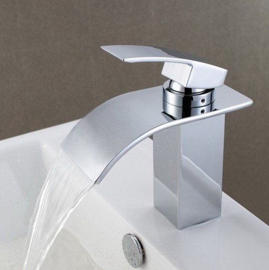 Contemporary Waterfall Bathroom Sink Faucet 8061 ...