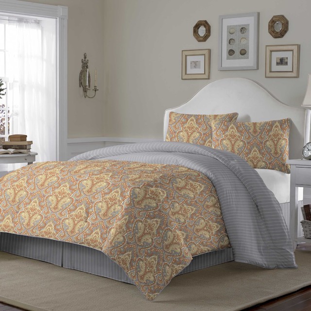 Laura Ashley Megan Paisley Cotton 3piece Duvet Cover Set