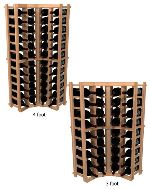 Curved Corner; WineMaker Rustic Pine, Light Stain 4 Ft