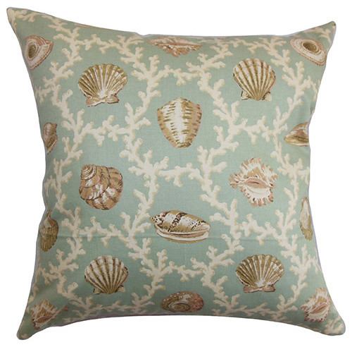 Baul Blue 18 x 18 Nautical Throw Pillow - Tropical - Bed Pillows