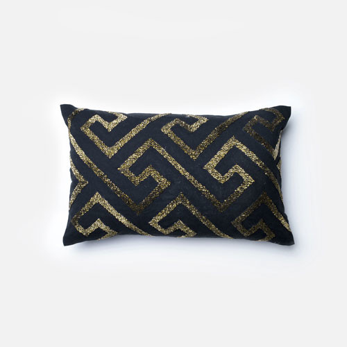 Black and Gold 13 x 21-Inch Decorative Pillow with Poly Insert - Modern - Bed Pillows - by Bellacor