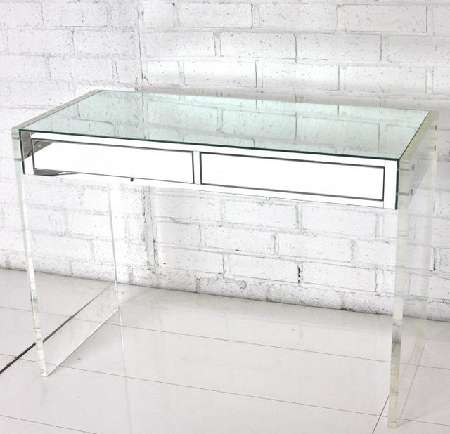 Mirror & Lucite Desk/Vanity Modern Desks And Hutches by Room Service