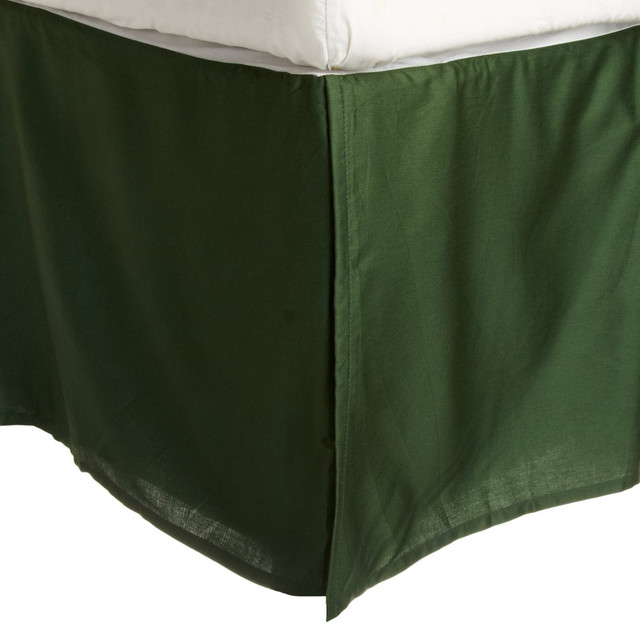 300 Thread Count Egyptian Cotton Queen Hunter Green Solid Bed Skirt