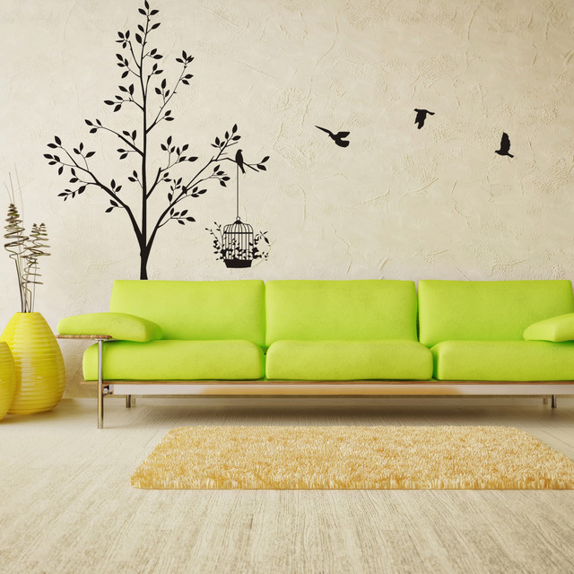 Modern Wall Decals Living Room Tree Birds Wall Decals Stickers Living Room Modern