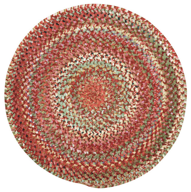 Ocracoke Braided Round Rug, Pink, 5'6" Area Rugs by Capel Rugs
