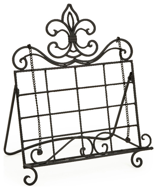Imax Counter Top Wrought Iron Recipe Book Holder Fleur De Lis