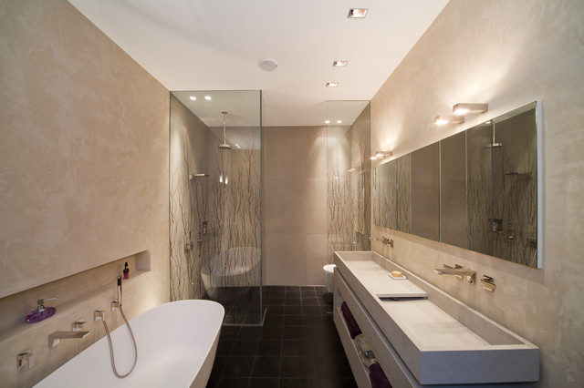 Masterbad mit Mineralputz - Contemporary - Bathroom - other metro - by