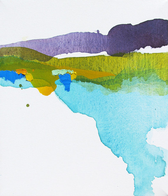 Colorful Minimalist Abstract Landscape Painting By Lauren Adams Art