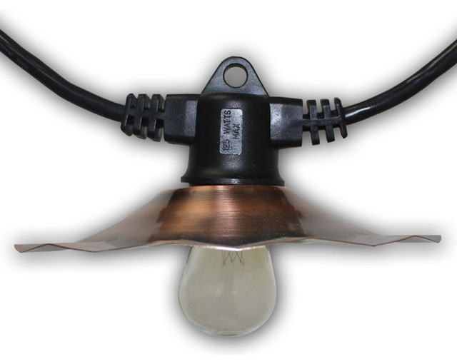 Copper Shade Cafe String Lights, 35 - Farmhouse - Outdoor Rope And String Lights - by Aspen Brands