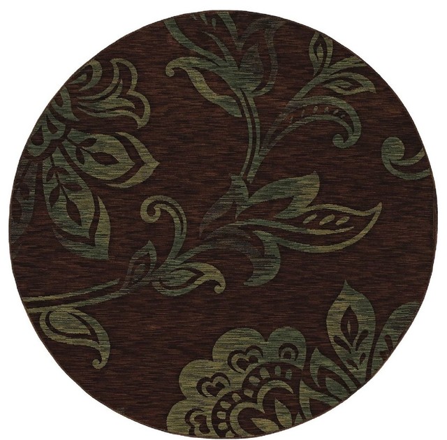 Contemporary Modernworks Round 10' Round Dark Brown Area Rug