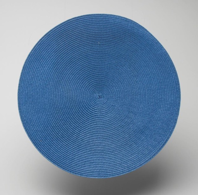 Round Woven Placemat in Blue Set of 4 Contemporary Placemats by
