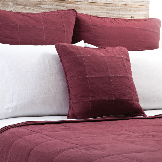 Pom Pom at Home Antwerp Bordeaux Pillow Sham - Modern - Beds - by Layla Grayce