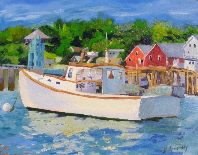 "Lobster Boat" Original Art Contemporary Paintings by Zatista