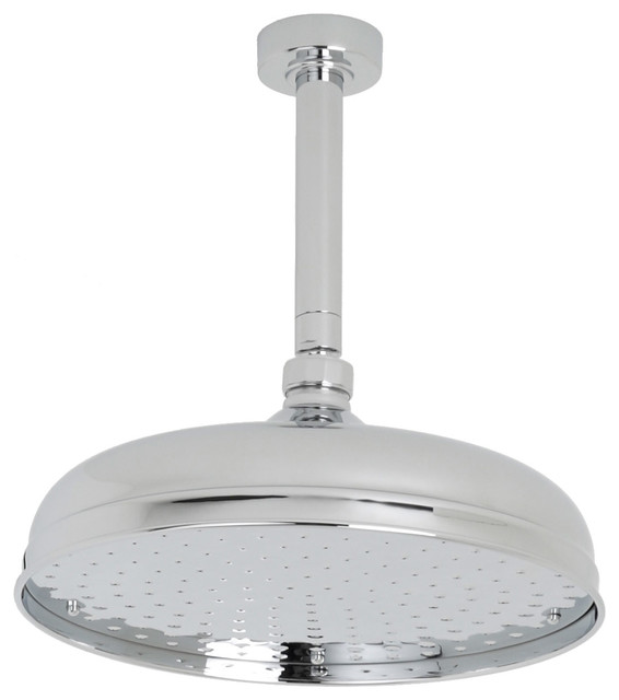 Rain Shower Head Overhead & Ceiling Arm Easy Clean Chrome Showerhead