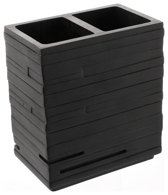 Square Black Toothbrush Holder Contemporary Toothbrush Holders by