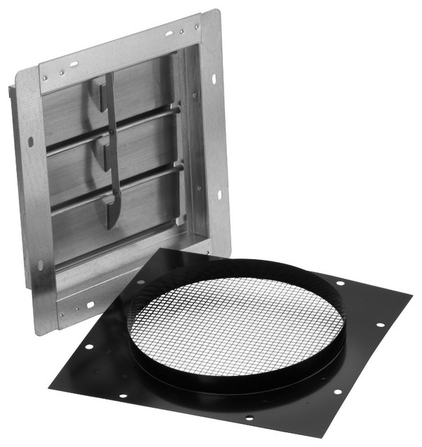 Aluminum Wall Cap With Gravity Damper For 10" Round Duct Contemporary Range Hoods And Vents