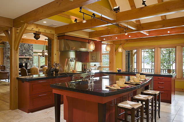 Timber frame kitchen designs - Traditional - Kitchen - new york - by