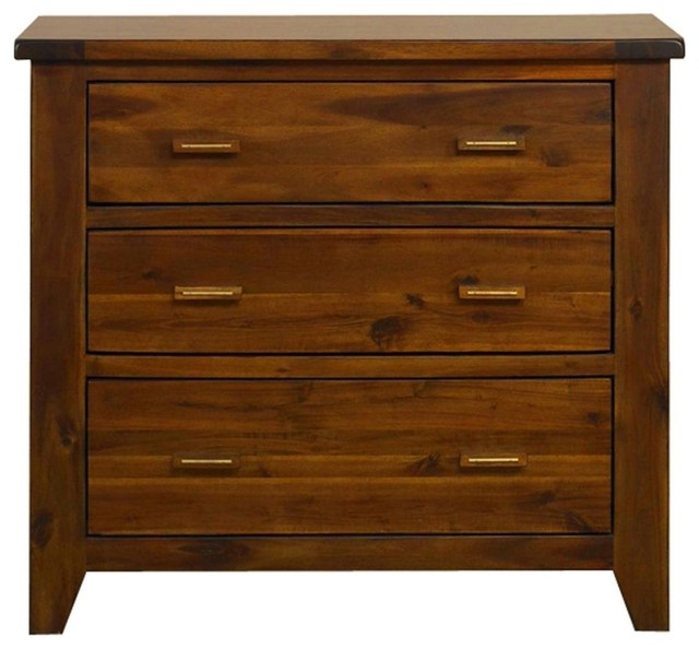 Mark ster Kember Acacia Chest of Drawer 3 Drawer Traditional