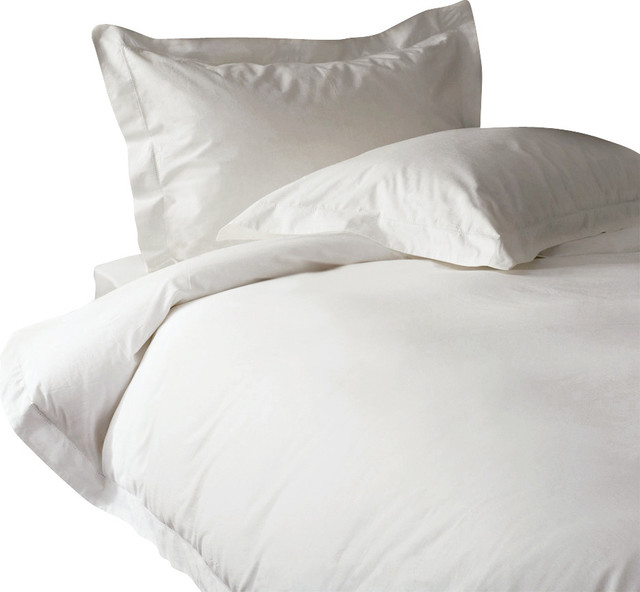 300 TC 15" Deep Pocket Fitted Sheet with 2 Pillowcases White, Twin Contemporary Sheet And