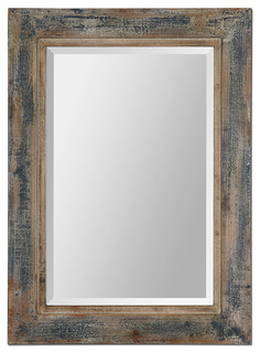 Bozeman Distressed Blue Mirror - Rustic - Wall Mirrors - by Fratantoni