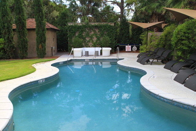 Eclectic Pool Portland Tranquility Garden Pool at the Cottages of Cypress Pointe eclectic-pool