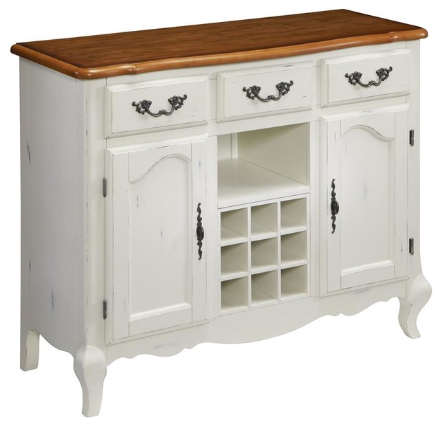 Oak and Rubbed White Buffet Traditional Buffets And Sideboards by ShopLadder