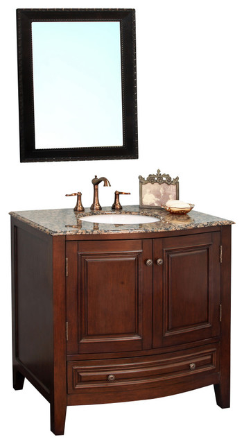 36 Inch Single Sink Vanity-Wood-Dark Walnut - Traditional - Bathroom ...
