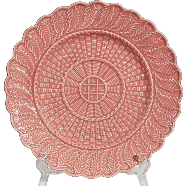 1970s Textured Ceramic Plate Contemporary Dinner Plates by One