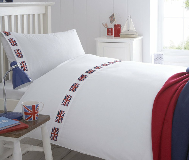 Union Jack Flag Organic Cotton Duvet Cover Eclectic Kids Bedding by The Fine Cotton Company