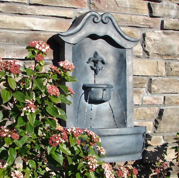 Slate Grey Lafayette Outdoor Wall Fountain Outdoor Fountains And