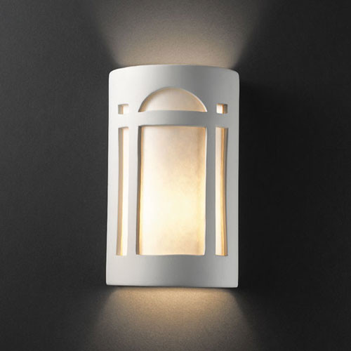 Ambiance Bisque Large Arch Window Two-Light Bathroom Wall Sconce - Modern - Bathroom Vanity Lighting