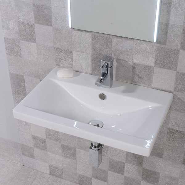 Auckland 500mm Wall Mounted Basin Modern Bathroom Sinks north