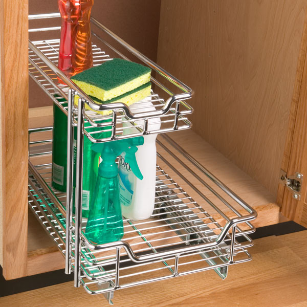 Chrome 2 Tier Sliding Organizer Traditional Pantry And Cabinet Organizers By The Container 