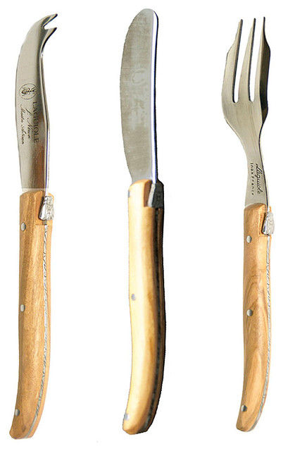 set cheese of Olivewood transitional 4 Cheese 3 cheese knives  Set Piece Laguiole knives laguiole Mini mini