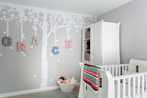 decorate a nursery with vinyl decals trees