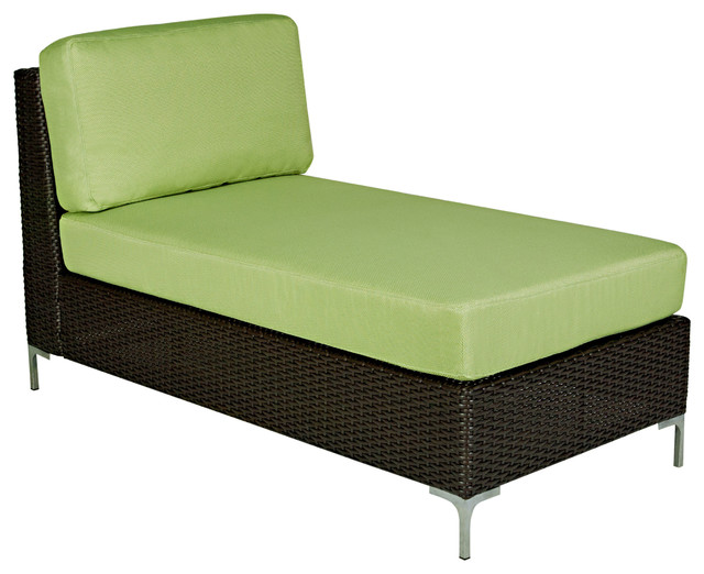 Portfolio Dorchester Green Indoor/Outdoor Resin Wicker Armless Chaise