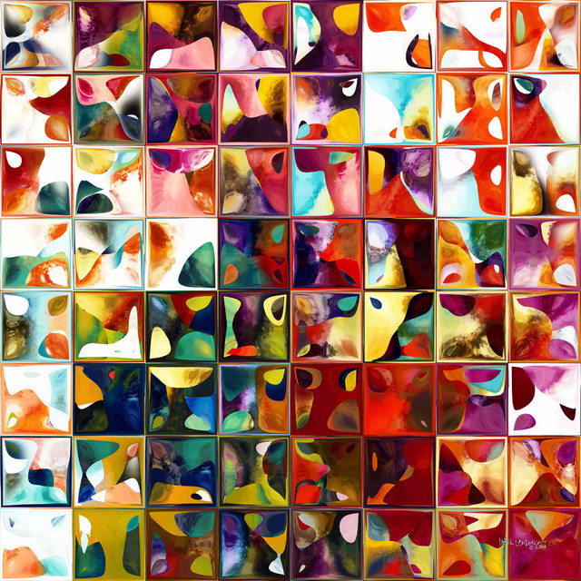 Tile Art 11, 2013. 36"x36" Ultra Hand Embellished Fine Art Canvas