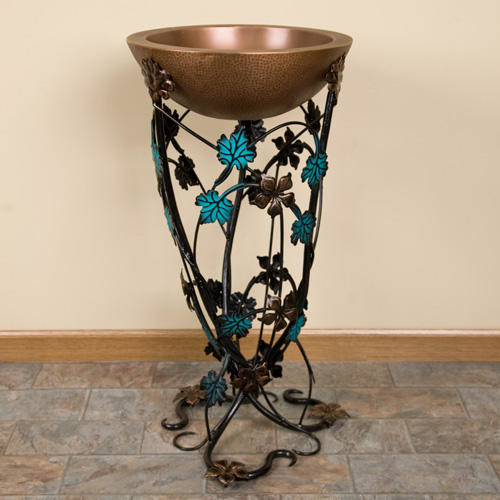 Flower Vine Wrought Iron Sink Stand Traditional Bathroom Sinks by