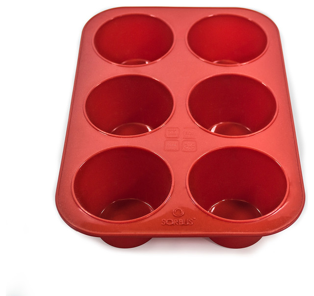 Sorbus Silicone 6 Cup Jumbo Muffin 2 Pack Contemporary Cupcake And
