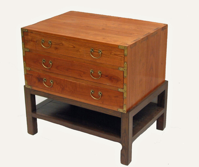 Three Drawers Accent Table Asian Side Tables And End Tables other