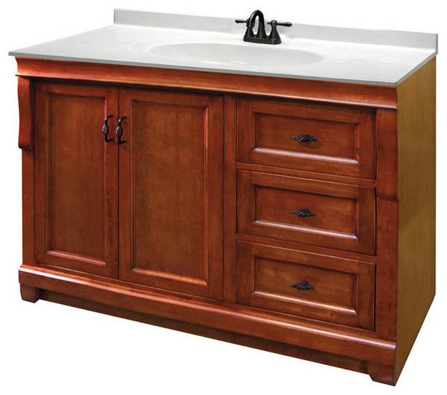 Foremost Naples 48 Inch Vanity In Warm Cinnamon Traditional Bathroom Vanities And Sink