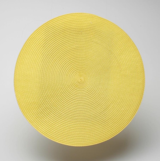 Round Woven Placemat in Yellow Set of 4 Contemporary Kitchen And