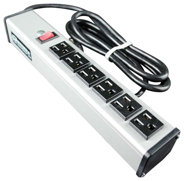 6Ft 6 Outlet 120V/15A Center Unit Modern Extension Cords And Power Strips by C2G