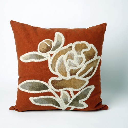 Gabbana Square Indoor/Outdoor Pillow in Orange - Modern - Outdoor Cushions And Pillows